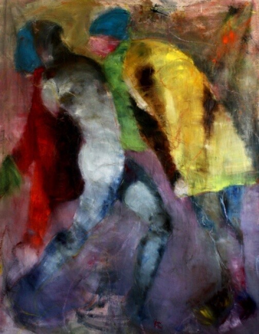 Painting titled "BASCULE 7" by Dov Melloul, Original Artwork, Oil