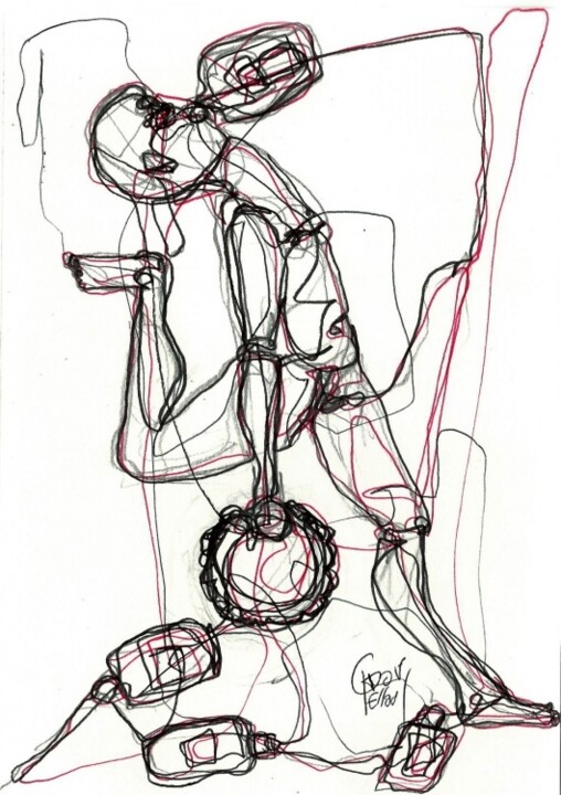 Drawing titled "26-juin 2013 FETE,M…" by Dov Melloul, Original Artwork