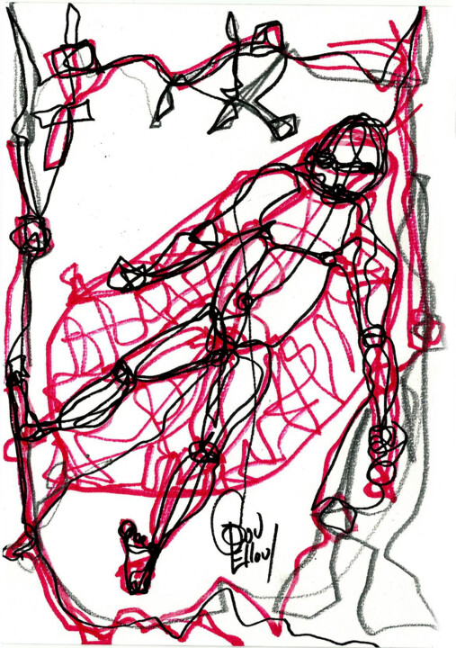 Drawing titled "11-sept 2013 DORMIR…" by Dov Melloul, Original Artwork