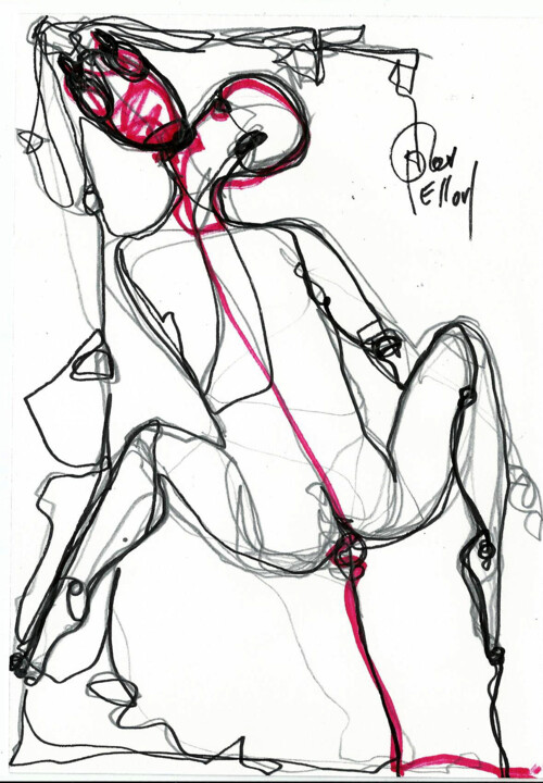 Drawing titled "15 SEPT 2013  JE MA…" by Dov Melloul, Original Artwork