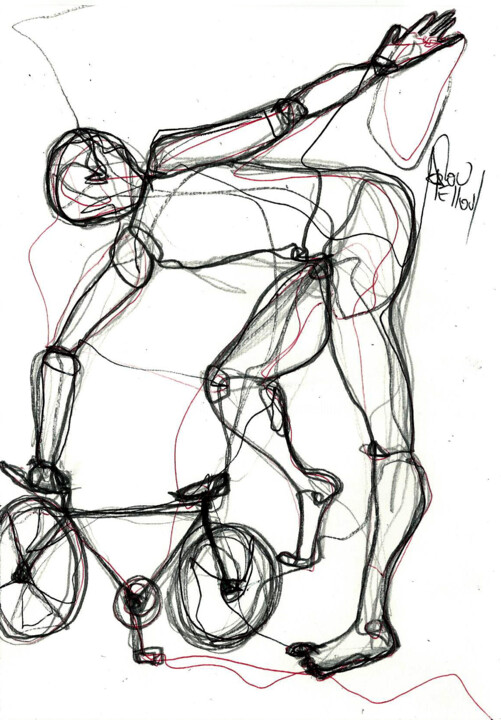 Drawing titled "4 NOV 2013 PETIT VE…" by Dov Melloul, Original Artwork