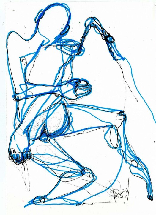 Drawing titled "5 JANVIER 2015" UNE…" by Dov Melloul, Original Artwork, Other
