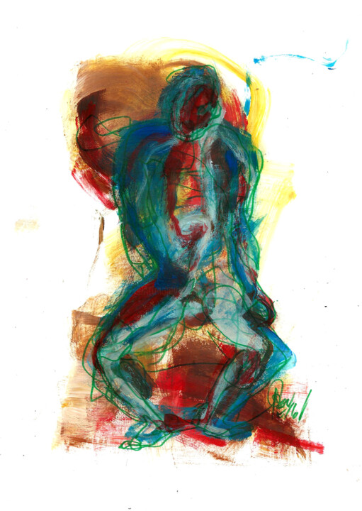 Drawing titled "9 AVRIL 2015 "serie…" by Dov Melloul, Original Artwork, Other