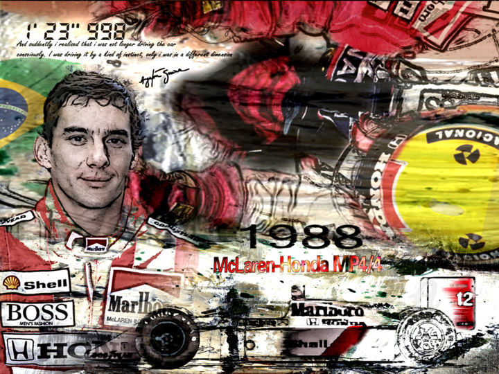 Artes digitais intitulada "senna 1988" por Denis Poutet, Obras de arte originais, Pintura digital