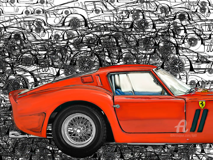 Digital Arts titled "250 GTO/2" by Denis Poutet, Original Artwork, Digital Painting