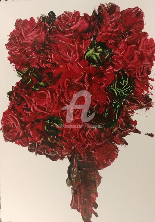 Painting titled "Le bouquet" by Jean Duchemin, Original Artwork, Acrylic