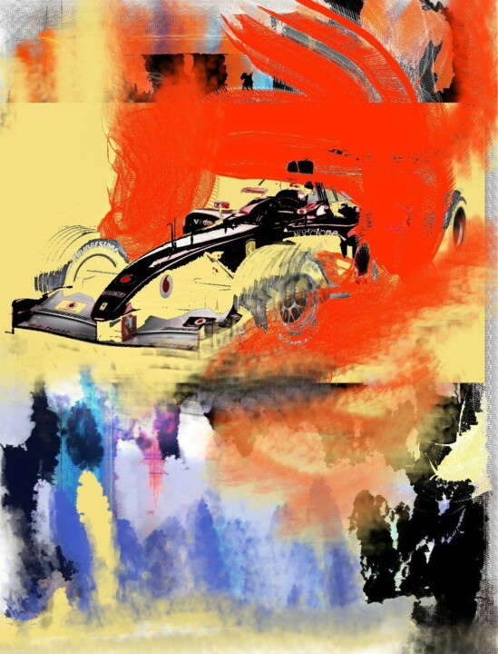 Digitale Kunst mit dem Titel "F1" von Dpaulinos, Original-Kunstwerk, Digitale Malerei