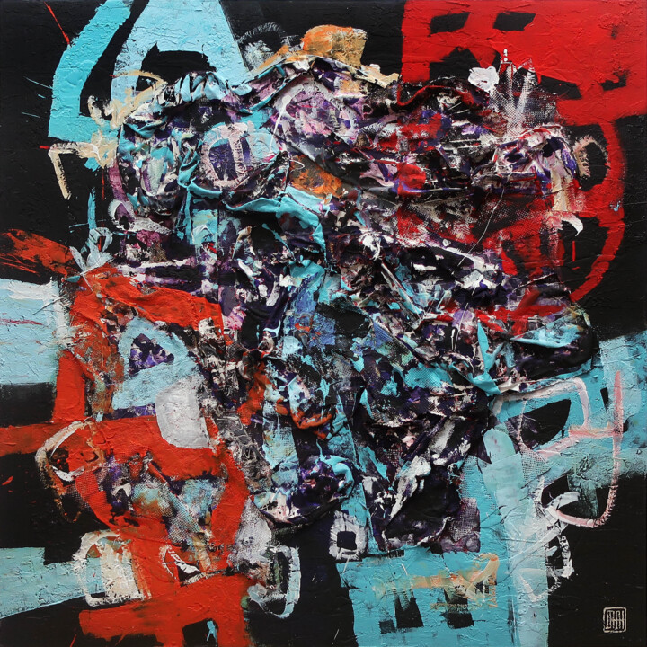 Pintura intitulada "A258 abstract paint…" por Damian Pavlovic, Obras de arte originais, Acrílico