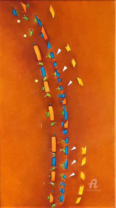 Painting titled "Walking like a cat…" by R.A.Cicero, Original Art, Oil