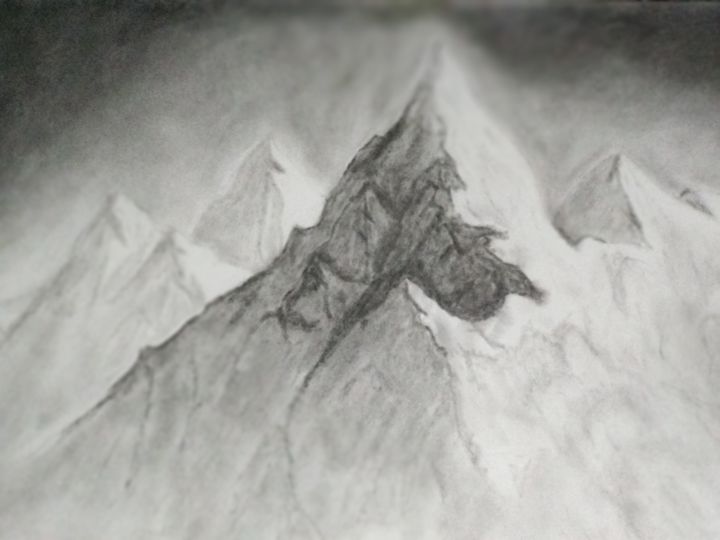 Картина под названием "Mystery mountain" - Khazhak Aleksanyan, Подлинное произведение искусства,