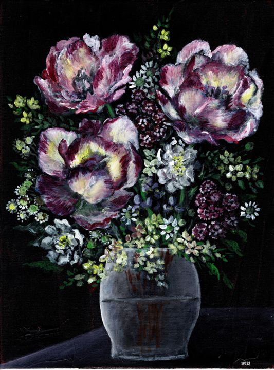 Painting titled "Sommerstillleben" by Krughoff, Original Art, Acrylic