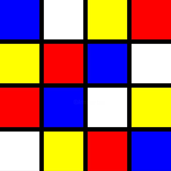 Grafika cyfrowa / sztuka generowana cyfrowo zatytułowany „Mondrian Sudoku No.2” autorstwa Dr. Matthias Kerling, Oryginalna p…