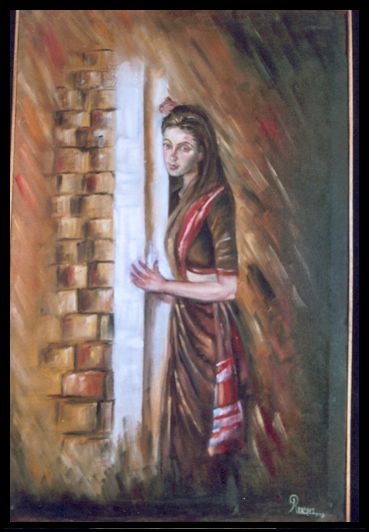 Peinture intitulée "Intezar" par Dr.Ruchi Vidyarthi, Œuvre d'art originale