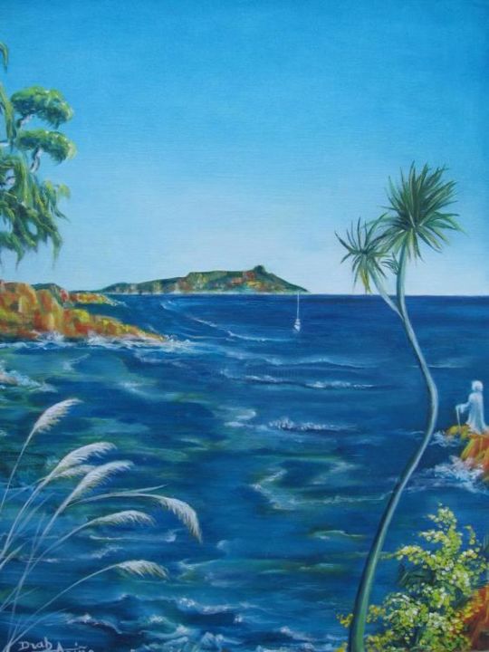 Peinture intitulée "Evasion Méditerrané…" par Mireille Drab-Arino, Œuvre d'art originale