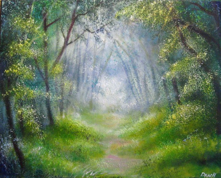 Malarstwo zatytułowany „Spring Forest” autorstwa Valdemart, Oryginalna praca, Olej