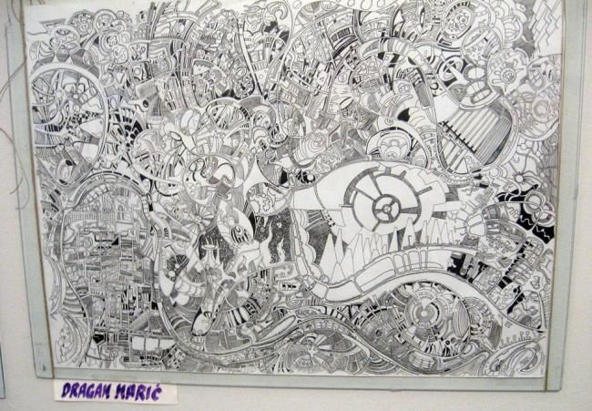Drawing titled "ink big" by Dragan Maric, Original Art,