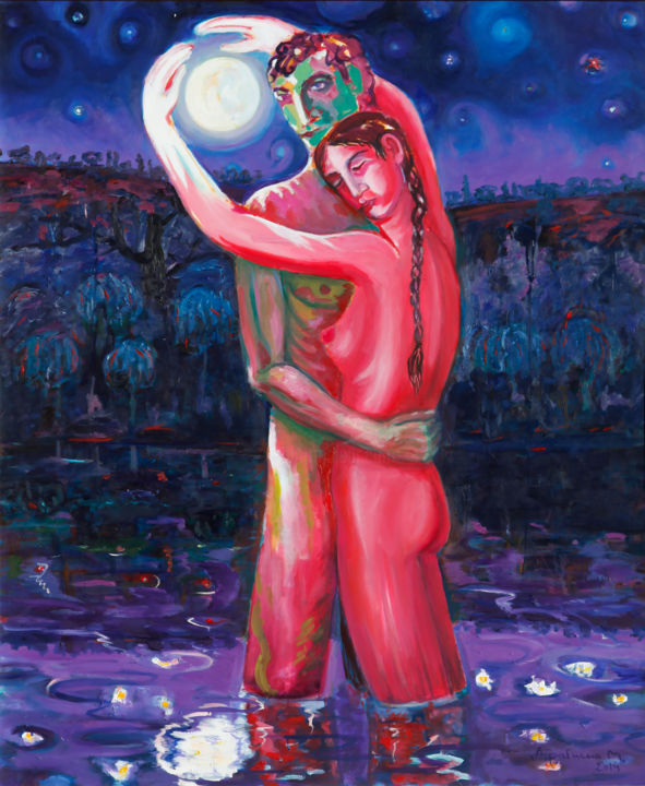 Painting titled "Illumination of the…" by Dragisa Milosevic, Original Artwork, Oil