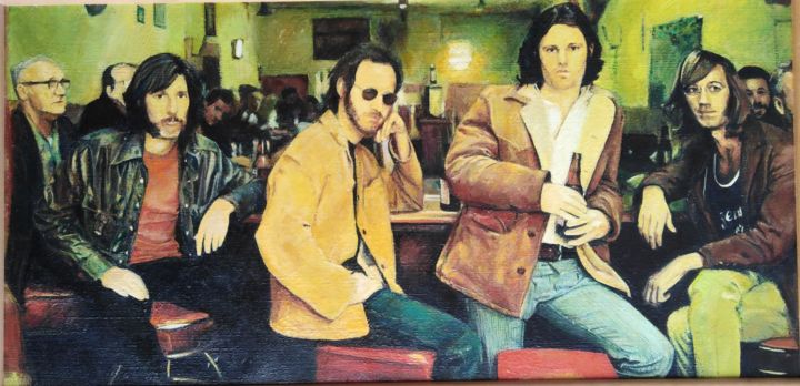 Painting titled "The Doors" by Dragoljub Jovicic, Original Artwork, Oil Mounted on Wood Panel