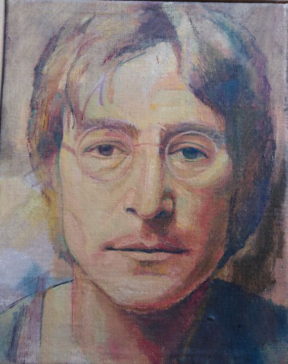 Painting titled "John Lennon" by Dragoljub Jovicic, Original Artwork, Oil