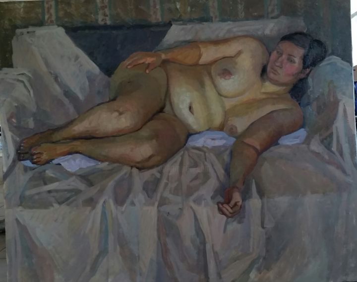 Peinture intitulée "Галина" par Elizaveta Sakharova (Pshenichnikova), Œuvre d'art originale, Huile