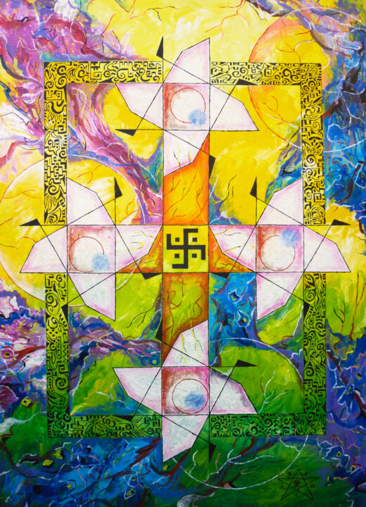 Painting titled "My Cross" by Dragos Bagia, Original Artwork, Oil