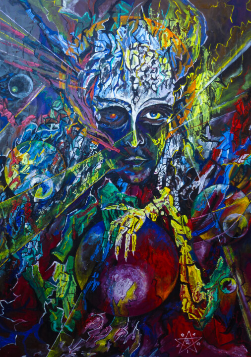 Painting titled "The Watcher" by Dragos Bagia, Original Artwork, Oil