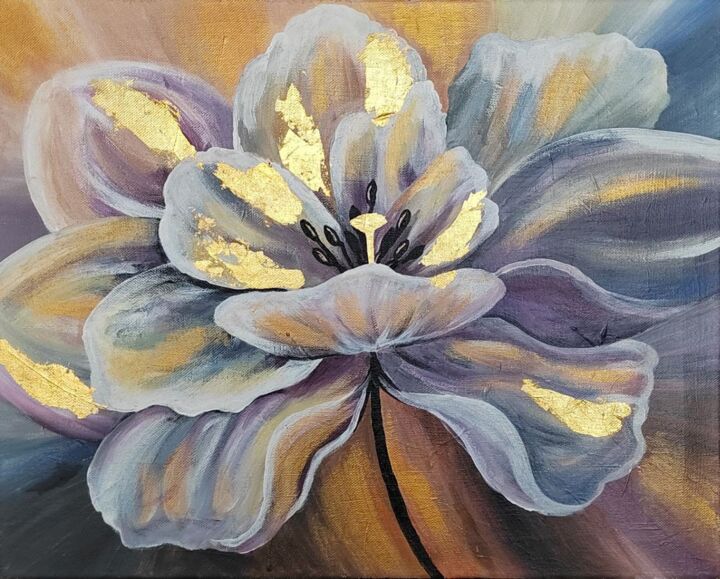 Painting titled "blossom" by Drama.Flowers, Original Artwork, Acrylic