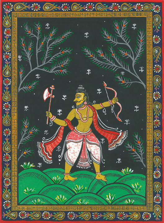 Картина под названием "Parshuram avtar of…" - Drashti [Artist], Подлинное произведение искусства, Акварель
