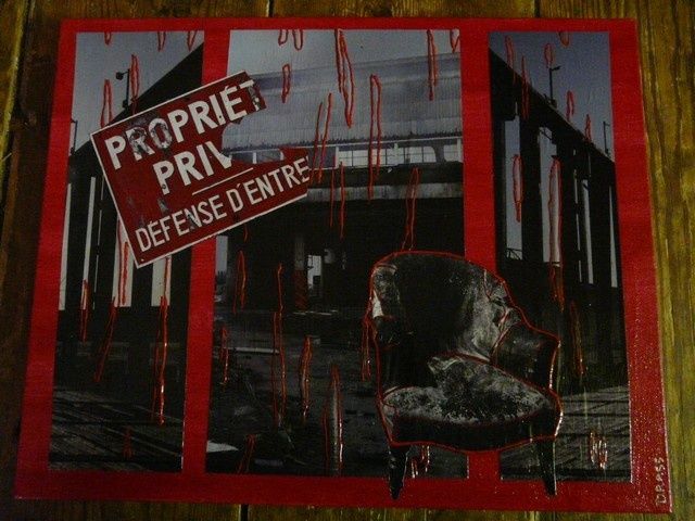 Peinture intitulée "Propriété privée" par Drass, Œuvre d'art originale, Huile