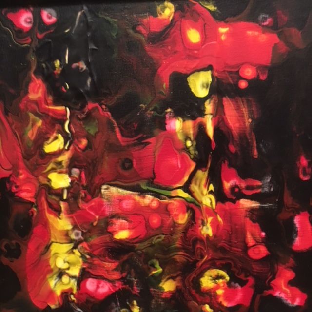 Peinture intitulée "Dark Flower ?" par Drb, Œuvre d'art originale, Acrylique