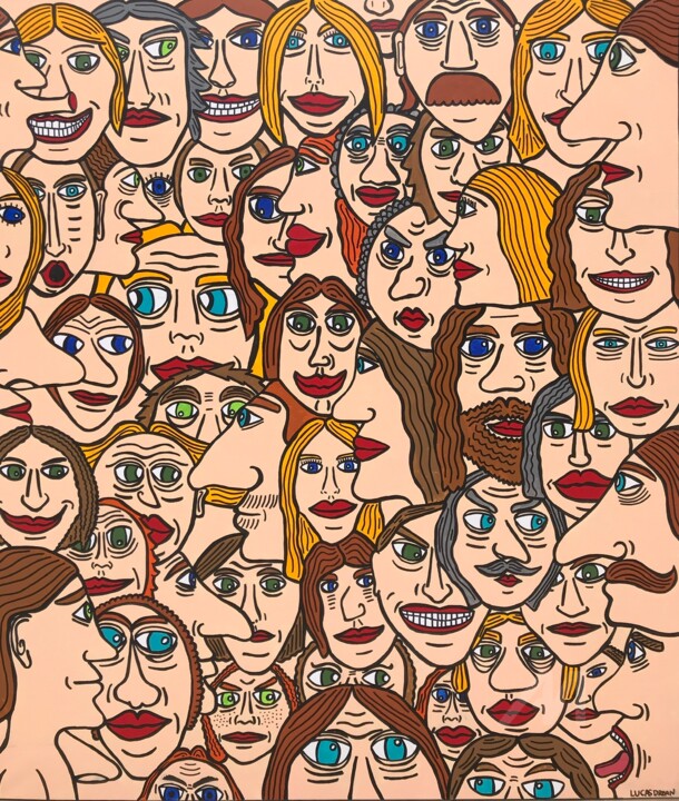 Peinture intitulée "ensemble" par Lucas Drean, Œuvre d'art originale, Acrylique