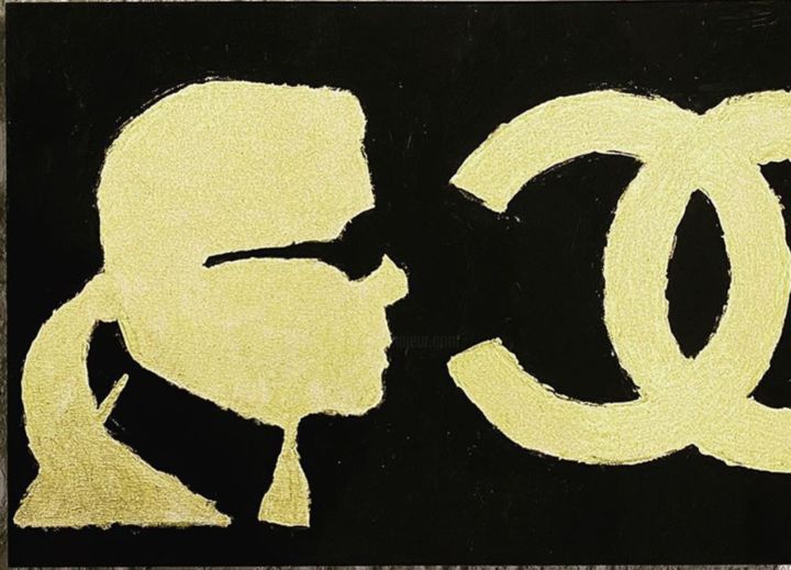 Painting titled "KARL x CHANEL" by Dr Frantic, Original Artwork, Acrylic