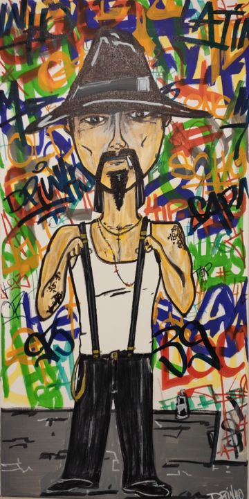 Schilderij getiteld "STREET ART Family -…" door Drinho Street Artiste, Origineel Kunstwerk, Acryl