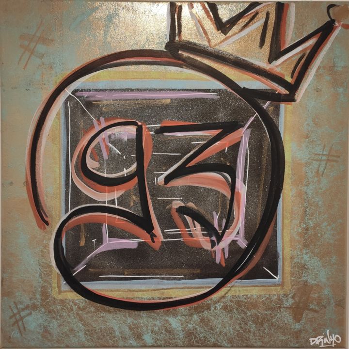 Painting titled "King Zona" by Drinho Street Artiste, Original Artwork, Spray paint