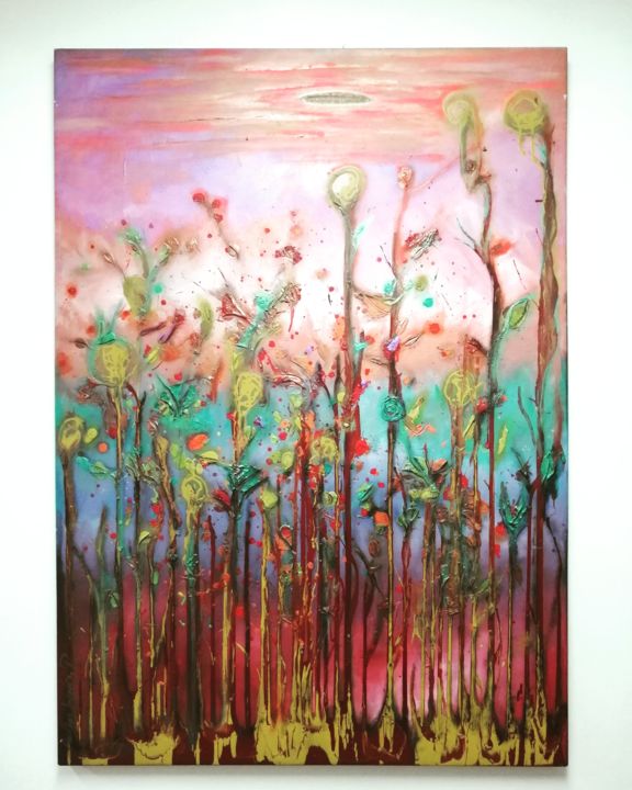 Painting titled "Ovni" by Nelson Jorquera Peralta, Original Art, Acrylic