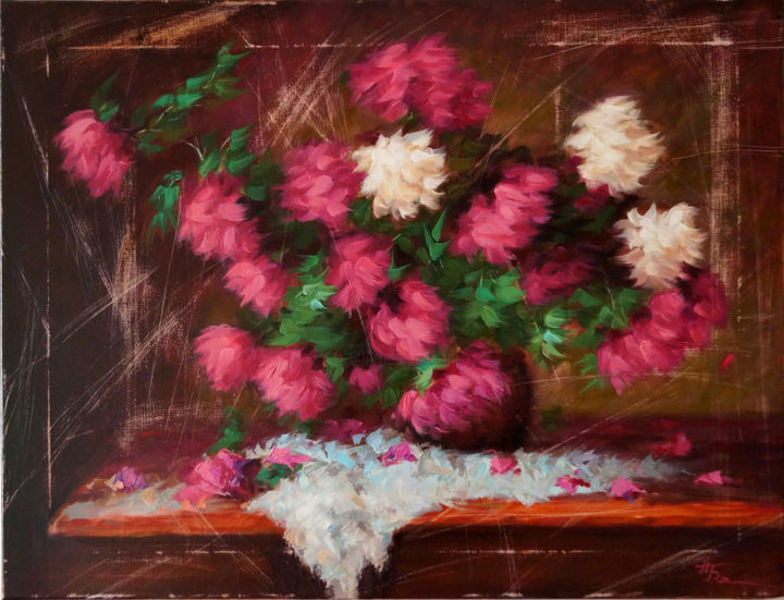 Картина под названием "Still life 7" - Андрей Блинов, Подлинное произведение искусства, Масло Установлен на Подрамник