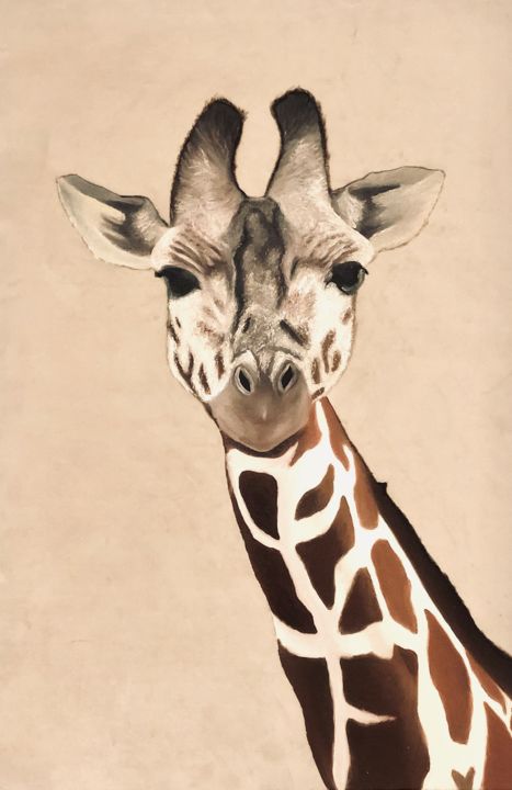 Pintura intitulada "Girafa" por Rodrigo Motta, Obras de arte originais, Óleo