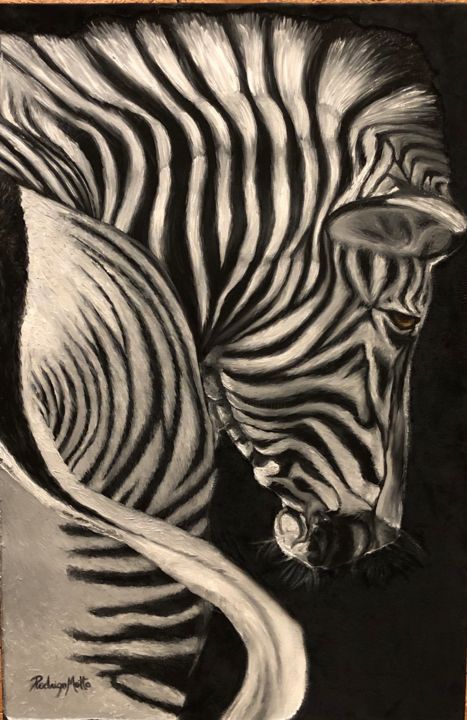 Pintura intitulada "ZEBRA" por Rodrigo Motta, Obras de arte originais, Óleo