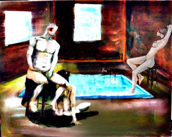 Painting titled "Nude Observing Nude…" by Chad Durnford, Original Art,
