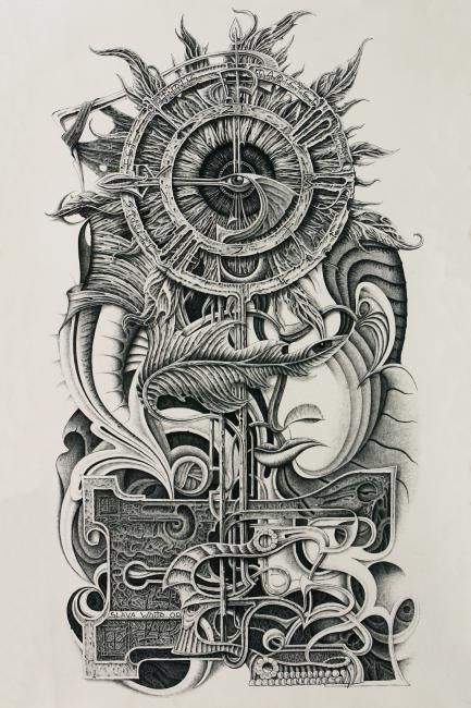 Рисунок под названием "ключь разума" - Slava White, Подлинное произведение искусства, Другой