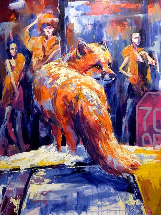 Painting titled "Concrete Jungle: "A…" by Dimitri Sirenko, Original Artwork, Acrylic