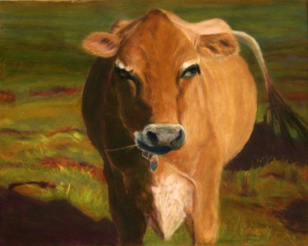 Schilderij getiteld "Butterscotch" door Diane Stone, Origineel Kunstwerk, Olie