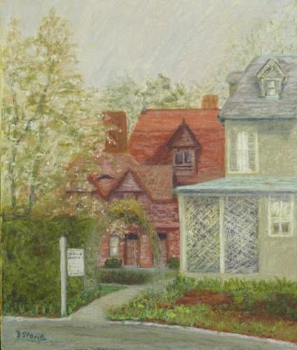 Schilderij getiteld "Stowe Farm" door Diane Stone, Origineel Kunstwerk, Olie