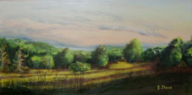 Painting titled "Overlooking the Hud…" by Diane Stone, Original Artwork, Oil