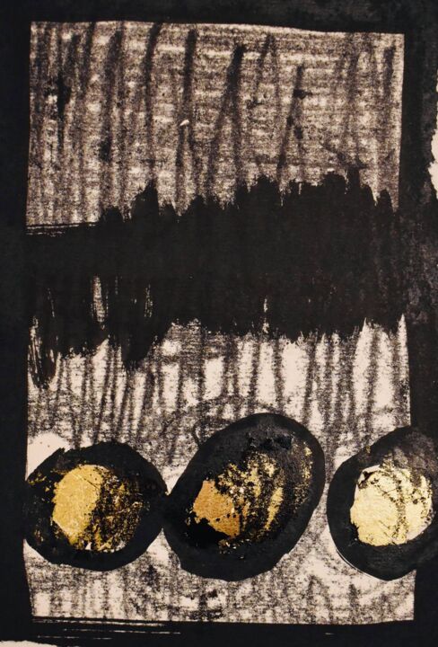 Printmaking titled "Gold 2" by Du-Du Shahane Shahbazyna, Original Artwork, Monotype