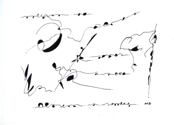 Zeichnungen mit dem Titel "Desenhos caligráfic…" von Mauricio Antonio Veloso Duarte, Original-Kunstwerk, Tinte