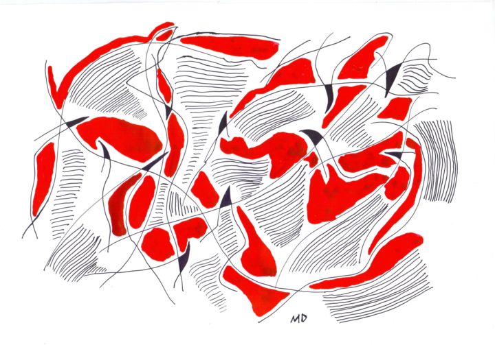 Drawing titled "Singularidades 2" by Mauricio Antonio Veloso Duarte, Original Artwork, Ink