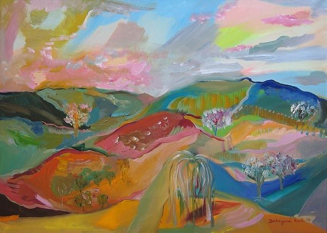 Malerei mit dem Titel "Country imagination…" von Ruth Dubayova, Original-Kunstwerk, Andere