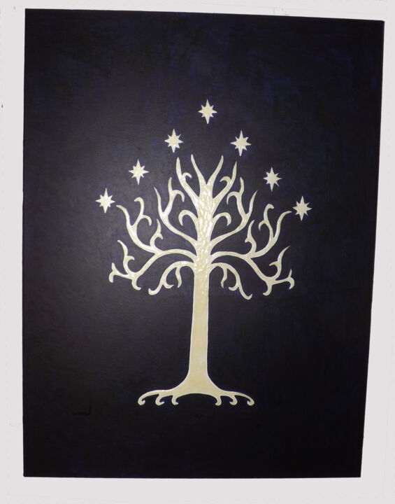 Pintura titulada "Tree of Gondor 2 -…" por Dubbelj, Obra de arte original, Acrílico