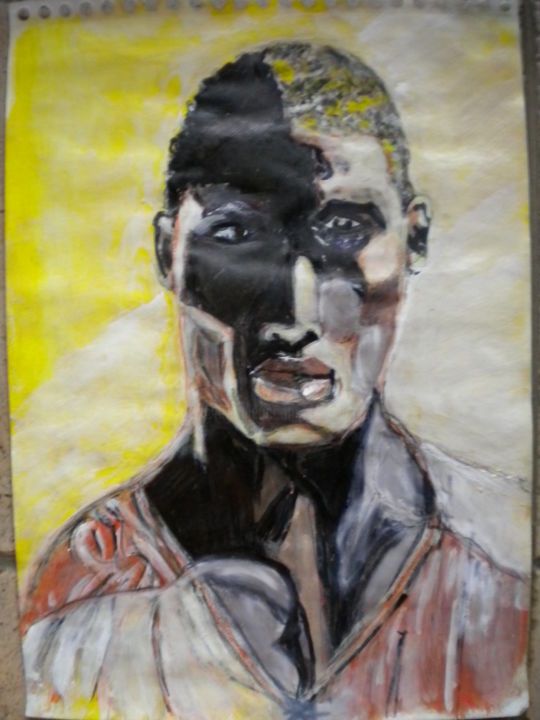 Malerei mit dem Titel "je viens de DOUALA" von Herve Yann Dubois, Original-Kunstwerk, Gouache